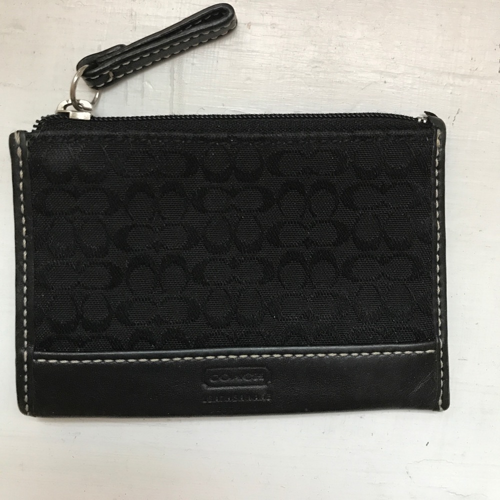 Coach black change purse